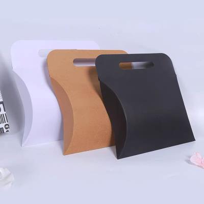 China Eco-Friendly Materials High Quality Pillow Box Recycled Towel Kraft Paper Pillow Packaging Custom Box for sale