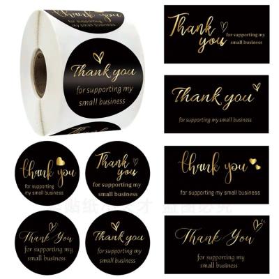 China Recycled materials luxury gold foil a6 thank you cards custom round label thank you cards flower for sale