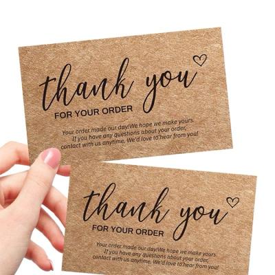 China Recycled Materials Kraft Paper Small Recycleable Business Thank You Cards For Wedding for sale