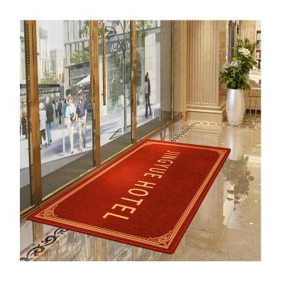 China Size Customized ALLEVI Mat Commercial Entry Door Mat Customized Printed Logo Text 3' Length X 2' Width 7MM Thick Outdoor Mat for sale