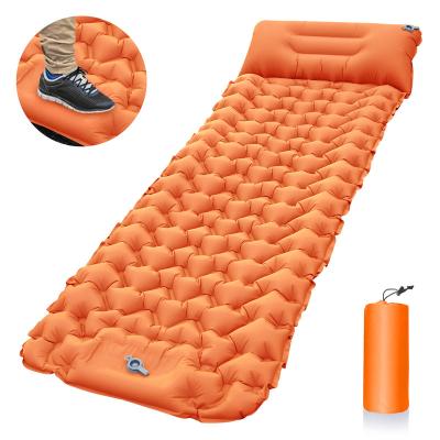 China Green Renewable Energy Lighting Protection Outdoor Camping Inflatable Sleep Mattress With Pillows Travel Mat Folding Bed Ultralight Air Cushion Increase Trekking for sale