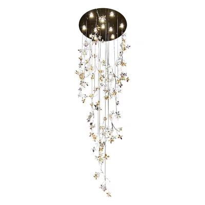 China Custom large modern luxury custom crystal chandelier k9 living room dining room villa staircase decorative lighting manufacturers for sale