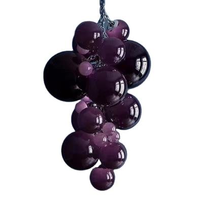 China Modern Italian Empty Designer Club Art Stair Chandelier Restaurant Theme Fruit Grape Glass Lamps for sale