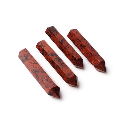 China Red Obsidian Crystal Points Wand Europe Obsidian Crystal Pillars Crystal Wand Red Stone Obelisk for sale