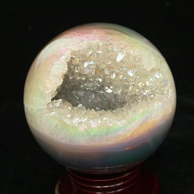 China Wholesale Europe Aura Group White Crystal Sphere Crystal Ball Geode Angel Sphere for sale