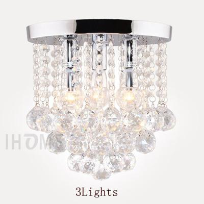 China Modern Led Living Room Lighting Crystal Chandelier Elegant And Expensive Crystal / Metal Rain Drop 3lights for sale