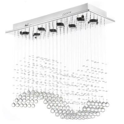 China Modern Staircase Style Moooni Crystal Chandelier Lighting Wave Dining Room Ceiling Light Fixture for sale