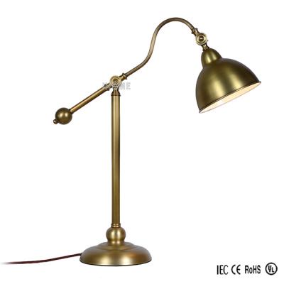 China Traditional polished brass desk lamp, metal reading light, room task lamp for sale