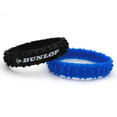 China Silicone Silicone Wristband With Metal Plate Tire for sale