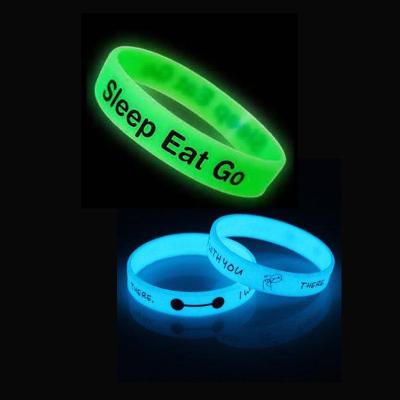 China silicone glow in the dark bracelet / silicone gow in the dark bracelet silicone for sale