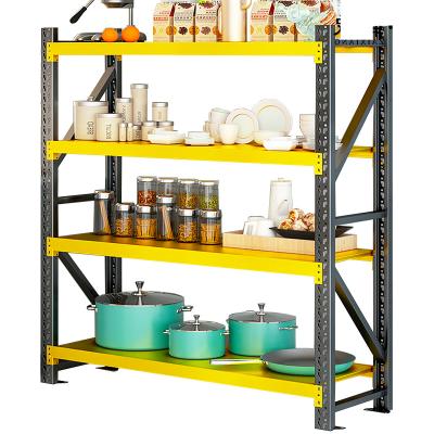 China Adjustable Corrosion Protection 220lb (100kg).per Shelf 4 Tier Solid Steel Easily Assembled Household Storage Shelf In White And Blue for sale