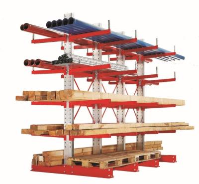 China Corrosion Protection Industrial Heavy Duty Warehouse Storage Draw Pipe Rack Lumer Steel Cantilever Rack for sale