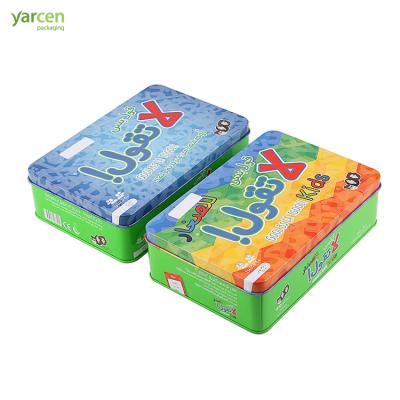 China Best Selling Food Gloss Finish Rectangular Metal Shaped Candy Gift Tin Box for sale