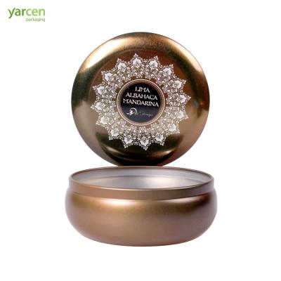 China Hot Sale Metal Custom Round Candle Tin Box Wholesale Tin Lid Printed Candle for sale