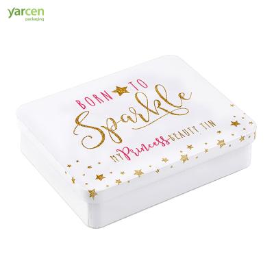 China China Factory Supply White Square Tin Packaging Box Cosmetic Tin Cosmetic Boxes for sale