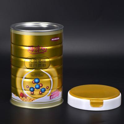 China Wholesale Beverage Protein Powder Baby Milk Powder Cans Food Grade Round Tin Cans for sale