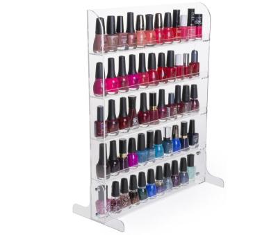 China Eco-friendly Clear Acrylic Wall Mount Or Organizer Countertop Nail Polish Display Storage Rack for sale