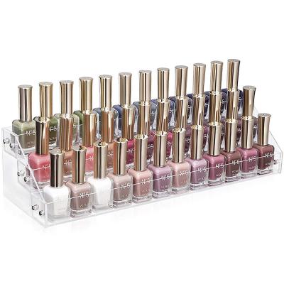 China Eco-friendly Acrylic 3 4 5 6 Layer Nail Polish Display Organizer Rack Stand On Table for sale