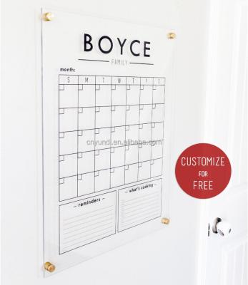 China Durable Custom Acrylic Calendar, 18.5x23 Dry Erase Acrylic Calendar, Dry Erase Family Calendar for sale