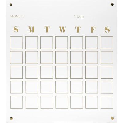 China 100% Eco-Friendly Customize Clear Black Acrylic Weekly Black Board Calendar for sale