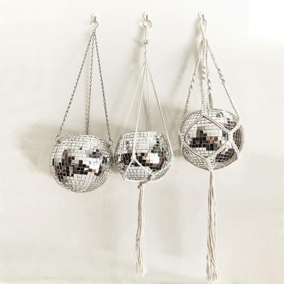 China Hot Sale 4/6/8inches Disco Mirror Ball Planter Eco-friendly Ball Shape Hanging Pots Planters Self Watering Pretty Ball Shape Flower Pot for sale