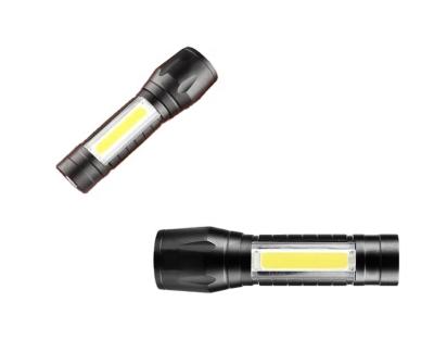 China Rechargeable Emergency COB Flashlight Aluminum Alloy USB LED Mini Telescopic Zoom for sale