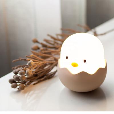 China Emergency Eggshell Chicken Silicone Faucet Lamp USB Night Lamp Tumbler Cartoon Egg Children LED Small for sale