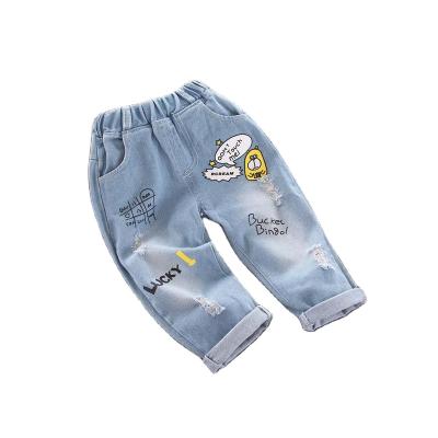 China Autumn QUICK DRY children's long spring jeans pants kids casual cartoon fashion pants boy girl jeans trousers for sale