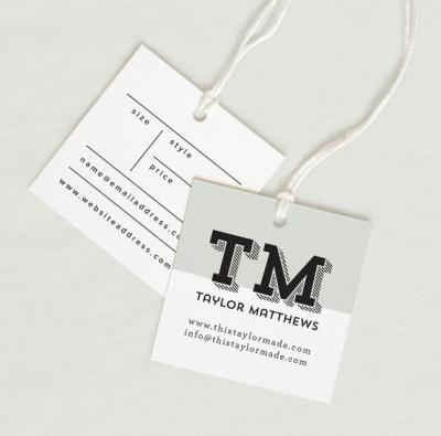 China Anticounterfeit Custom Design Price High Quality Cardboard Hang Tags Labels And Logo For White Apparel Hang Tag for sale