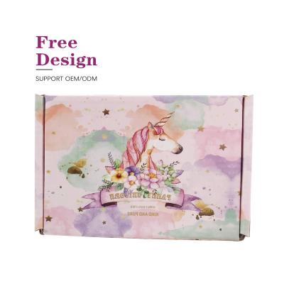 China ASP Unicorn Design Printing Shipping Boxes Small Free Custom Logo Custom Corrugated Mailing Box Corrugated Mailing Packaging for sale