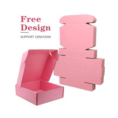 China Wholesale Pink ASP Recyclable Corrugated Custom Printed Package Custom Printed Mailer Box Corrugated Mailing Packaging Caja for sale