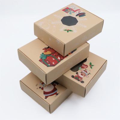 China ASP Recyclable Free Design 1 Hole Kraft Paper Christmaseve Boxes With Window Caja de navidad for sale