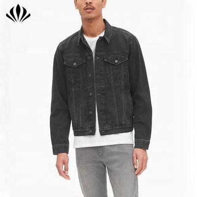 China Breathable New Fashion Custom Denim Cotton Fabric High Quality Jacket Men's 100% Black Lattice Jacket for sale