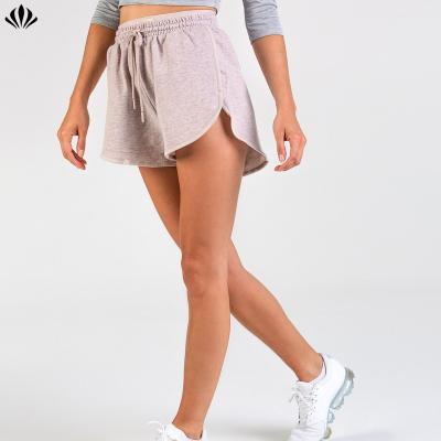 China Hot Selling Breathable Relaxed Terry Edge Slit Fabric Double Waistband French Ultra-Soft Women's Casual Shorts for sale