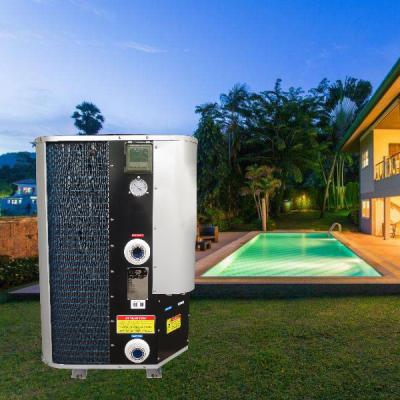 China 10-28 kW air source pool heat pump outdoor commercial vertical heater R32 R410a fridge smart wifi app for sale