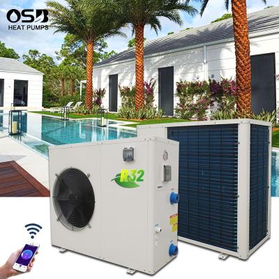 China High outdoor COB monobloc inverter titanium aquaculture heat pump, eco spa swimming pool heat pump with wifi function for sale