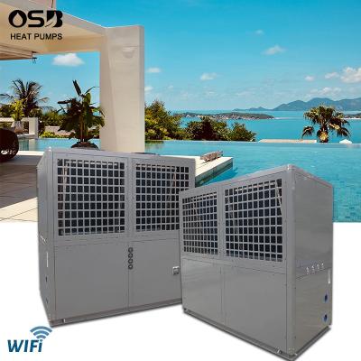 China Outdoor commercial use 90kw swimming pool air source heating heat pump with wifi function for sale