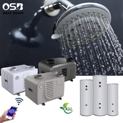 China Mini Height Fan Stop Design Outdoor Residential Water Heater Pump Plastic Casing Air Source Air To Water Heatpump for sale