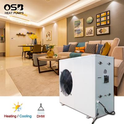 China Outdoor Multifunction House Heating System DHW+Space Heating / Cooling Air Source Geyser Water Heater Heat Pump for sale