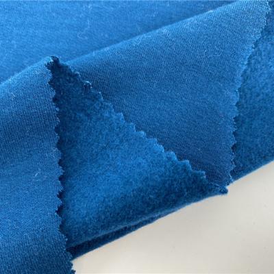 China French Viable Terry Rayon Spandex Fabric Brushed Sueded Finished Knitted Fleece For Garment for sale