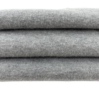 China New Products 65%Cotton 30%Poly 5%Spandex Gray Melange 1*1 Breathable Rib Knitted Fabric for sale