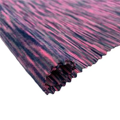 China Sueded DTY Brushed Poly Spandex Brushed Yarn Dye Space Dye Tank Top Knit Cloth Peach Fabric For Garment for sale