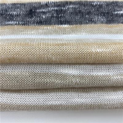 China 2021 breathable most high quality poplar rayon polyester hacci roving print stripe knit fabric for sale