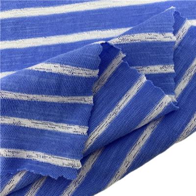 China Cotton Polyester Viable Colorful Stripes Knitted Fabric Manufacturers For Shirt for sale