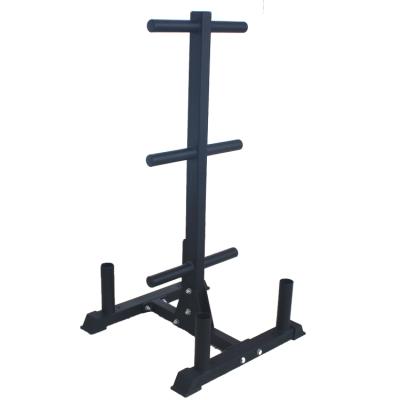 China Multifunctional Gym Vertical Barbell Rack Gym Bumper Weight Plates Storage Rack Stand Shaft for sale