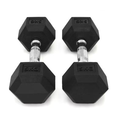 China Gym or crossfits equipmet home fitness 50KG rubber hex dumbbell set for sale