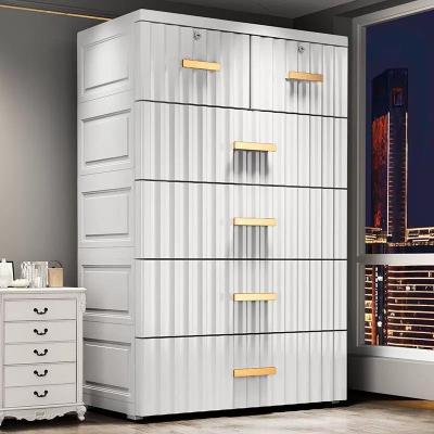 China Behind Doors/On Walls Large Drawer Plastic Baby Wardrobe Multi - Layer Clothing Storage Cabinet Hot Selling Plastic Wardrobe for sale