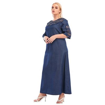 China 2021 best-selling breathable denim cotton Cameroon African dresses african traditional maxi dresses boubou fashion Islamic clothing for sale