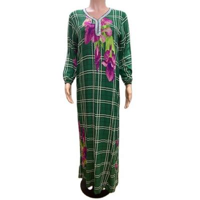 China Breathable Kitenge Dress Designs Boubou Women Cotton Nigeria Maxi Dress African Tanzania Dress With Headwraps Muslim Islamic Clothing Abaya for sale