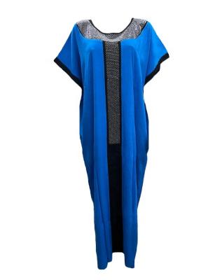 China Comfortable Wholesale Muslim Women Dress African Arabic Short Islamic Clothing Designs 100% Cotton Boubou Sleeve Dress For Women for sale